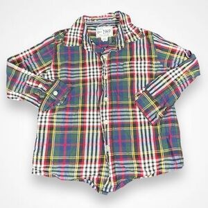 4/$20 Children’s Place Green Striped Button Down Shirt